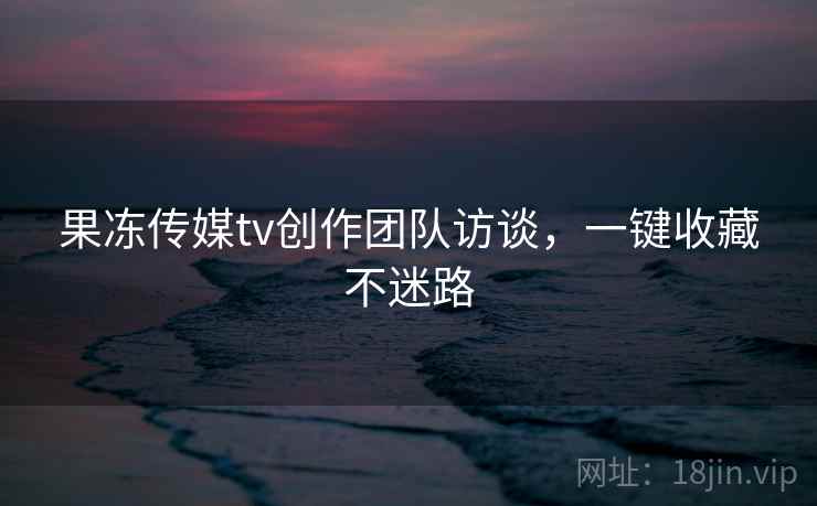 果冻传媒tv创作团队访谈，一键收藏不迷路